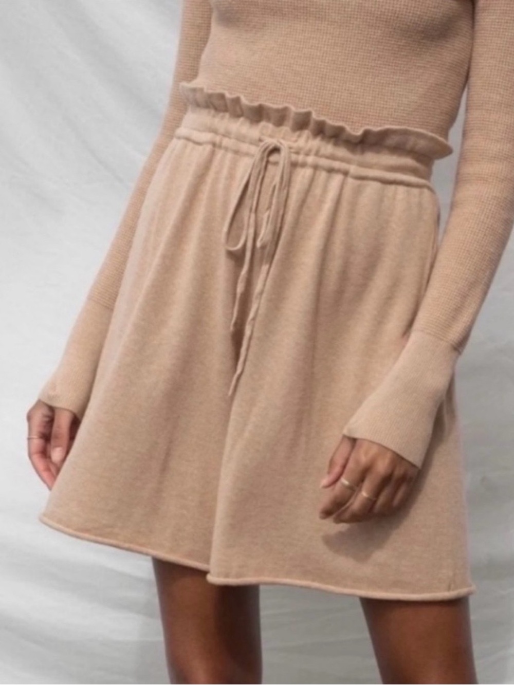 Lunya Sleep Shorts Medium Tan Oversized Drawstring Waist